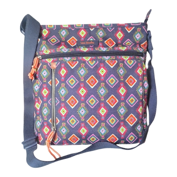Vera Bradley Colorful Travel Ready Patterned Mini Medallion Crossbody Bag - Picture 8 of 9